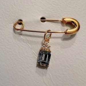 COPY - Something Blue Pin - Emerald Cut